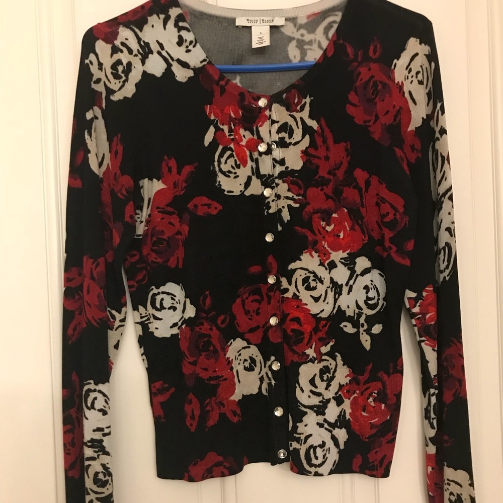 WHBM cardigan with crystal buttons